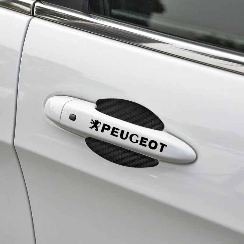 8x Insigna Auto Ușa Autocolant Fibra de Carbon Mașină Mâner de Ușă Folie de Protectie Pentru Peugeot 107 108 206 207 307 308 508 2008 3008 Stil