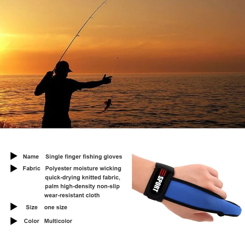 1 buc Mănuși de Pescuit Singur Deget Poliester Umiditate Wicking Rapid Uscat Anti-Alunecare, Impermeabil Parasolar Mâna Protector Sport