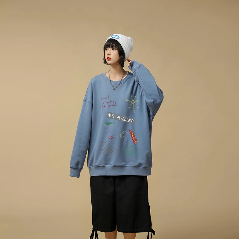 SingleRoad Femei Crewneck Tricou Femei 2021 Print Supradimensionat Hip Hop Japonez Harajuku Streetwear Alb Jachete Femei