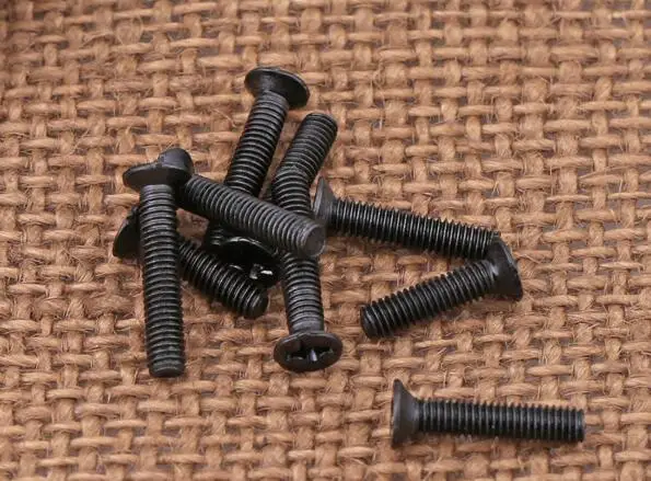 30pcs M2 cu cap înecat șuruburi cu cap cruce mecanic șurub de mobilier decorative șuruburi negru 3mm-12mm lungime