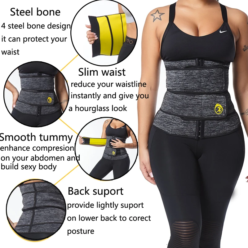 Body Shapers Waist Cincher Overbust Corset Firm Trainer Slimming Belly Ultra Sweat Neoprene Zipper