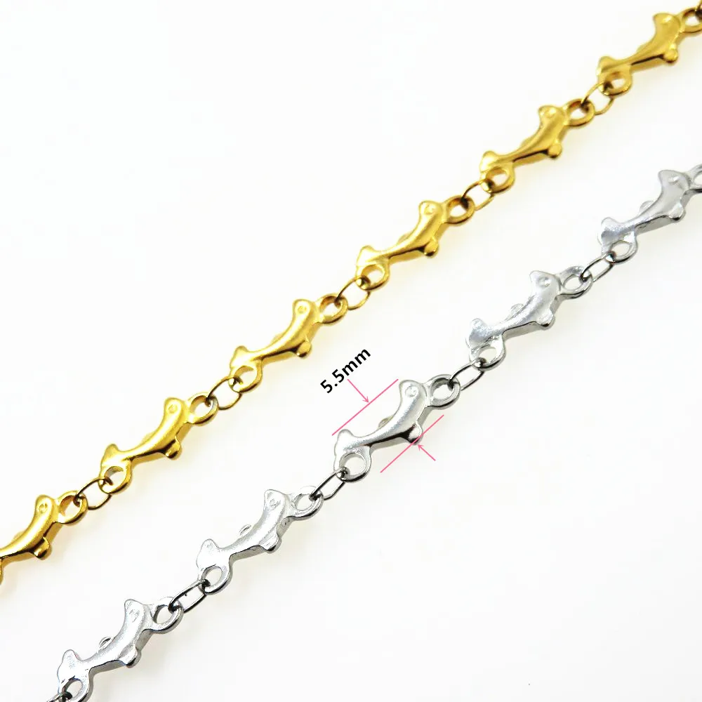 Culoare de aur Delfin Link-ul de Lanțuri din Oțel Inoxidabil Accesorii Bijuterii DIY Brățară Colier Bratari Pentru Femei