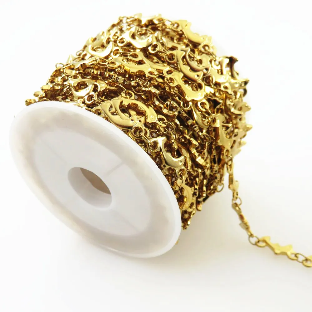 Culoare de aur Delfin Link-ul de Lanțuri din Oțel Inoxidabil Accesorii Bijuterii DIY Brățară Colier Bratari Pentru Femei