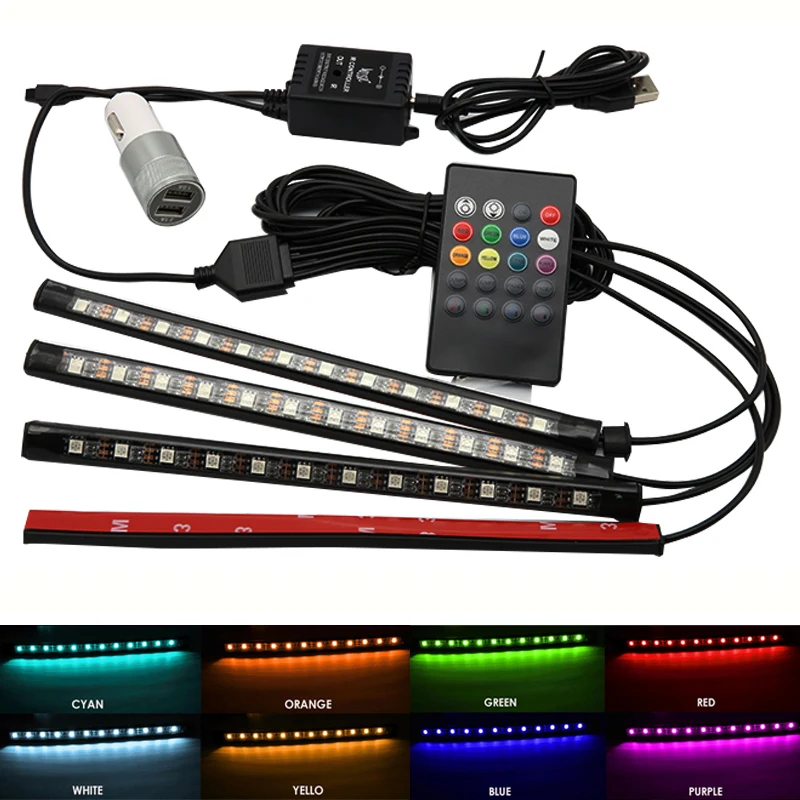Auto Lumina de Interior USB RGB LED Neon Decorative Atmosferă de Lumină Lămpi Pentru VW Polo Passat b5 b6 b7 b8 Golf 4 5 6 7 T4 T5 Touran