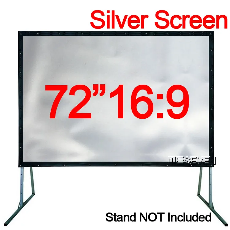 72 inci 16:9 Portabil Ușor PVC Moale de Argint Ecran de Proiectie 3D DLP Acasa Film Proiector cu Ochiuri fără Ramă