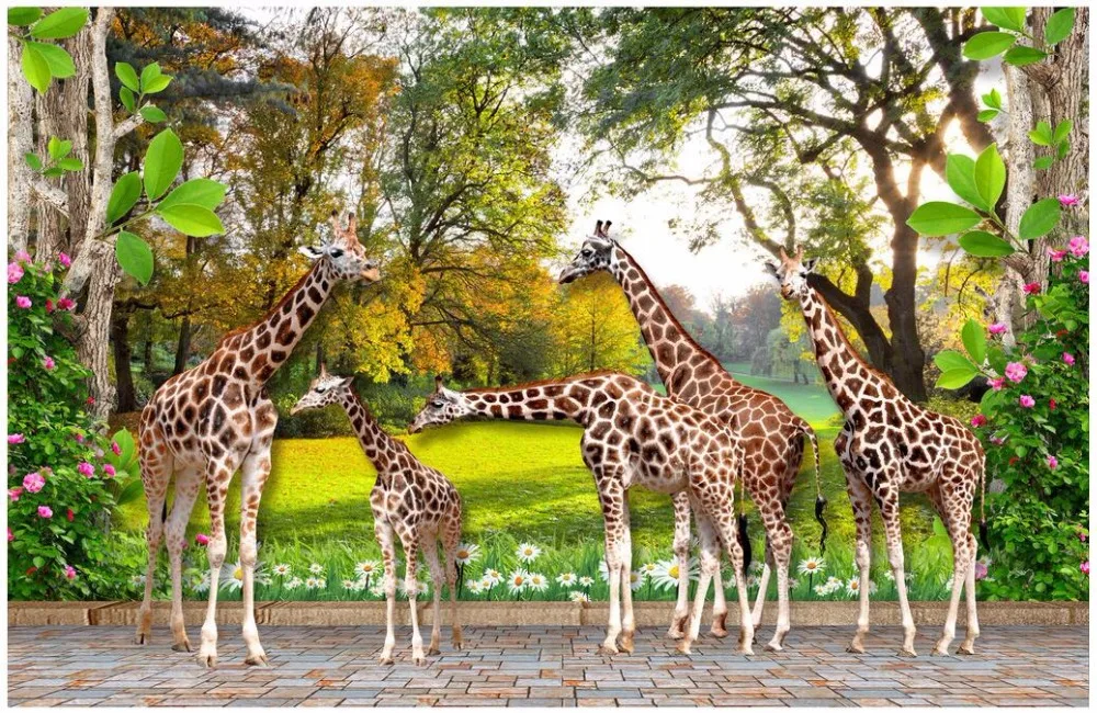 Microprocessor Sculpture Nature Foto personalizat tapet 3d Animal world girafa familie și pădure camera  copiilor decor Acasă 3d picturi murale tapet pentru perete 3 d ~ Pictura  Consumabile și Tratamente De Perete - www.poarta-masca.ro