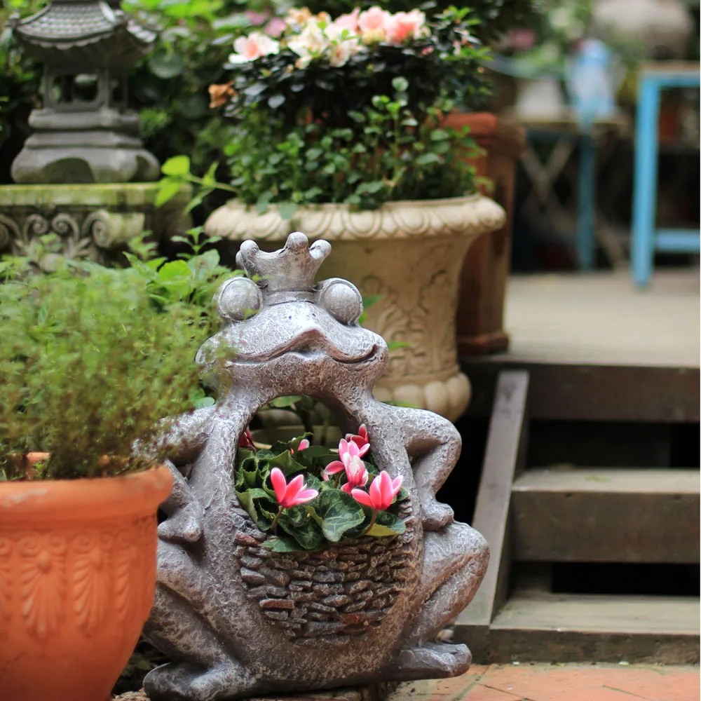 Creative broasca flori vaza vintage garden cat ghiveci statuie decor acasă meserii balcon obiecte de decor vaze mari de podea