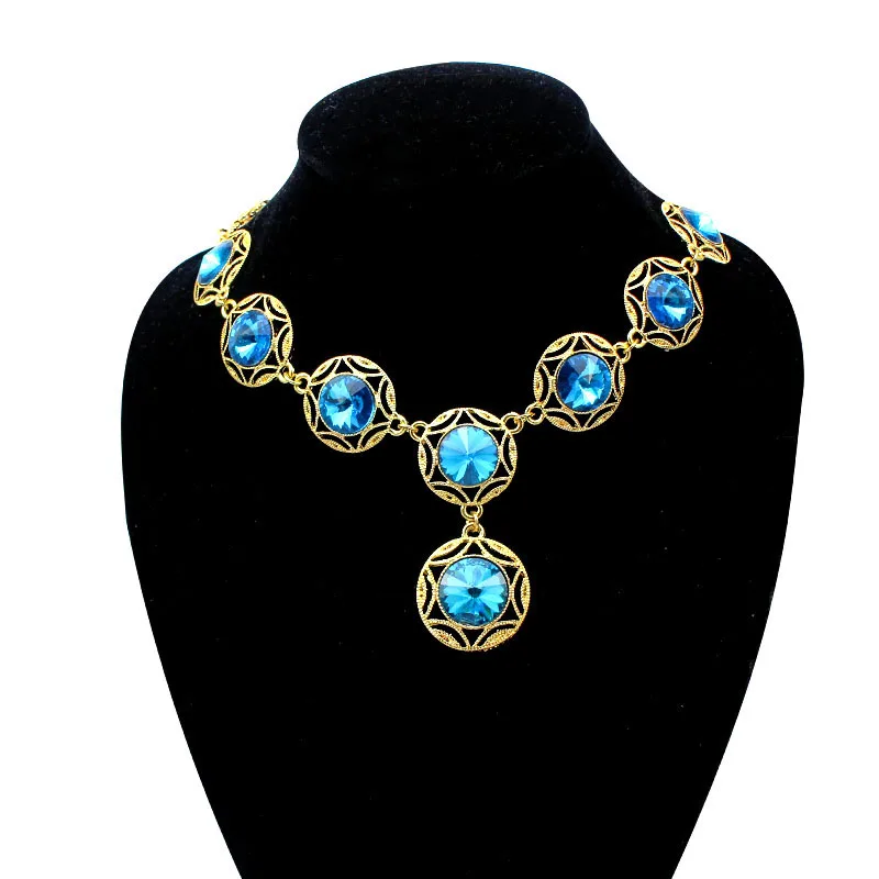 Moda Bijuterii de Lux pentru Femei Barbati Austriac de Aur Albastru de Cristal Cercei Colier Cravată Brățară Inel de Logodna Set