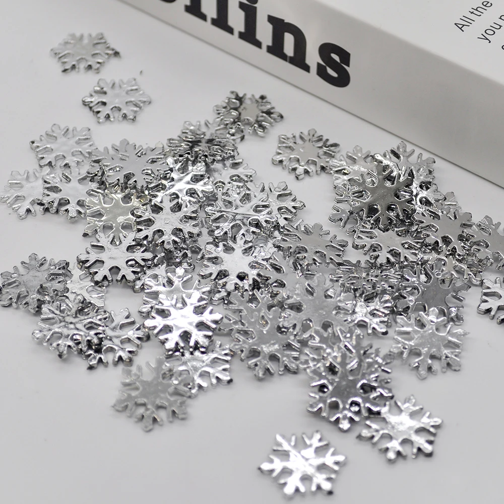 24BUC Placare de Argint Fulg de nea Decor de Crăciun Mic Decalcomanii de Mireasa en-Gros Provizii de Crăciun Ornamente de Mobilier Acasă