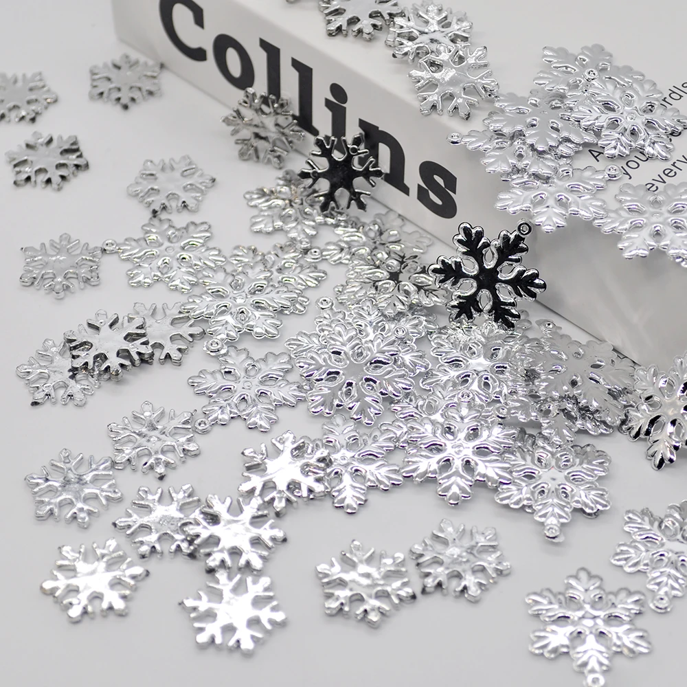 24BUC Placare de Argint Fulg de nea Decor de Crăciun Mic Decalcomanii de Mireasa en-Gros Provizii de Crăciun Ornamente de Mobilier Acasă