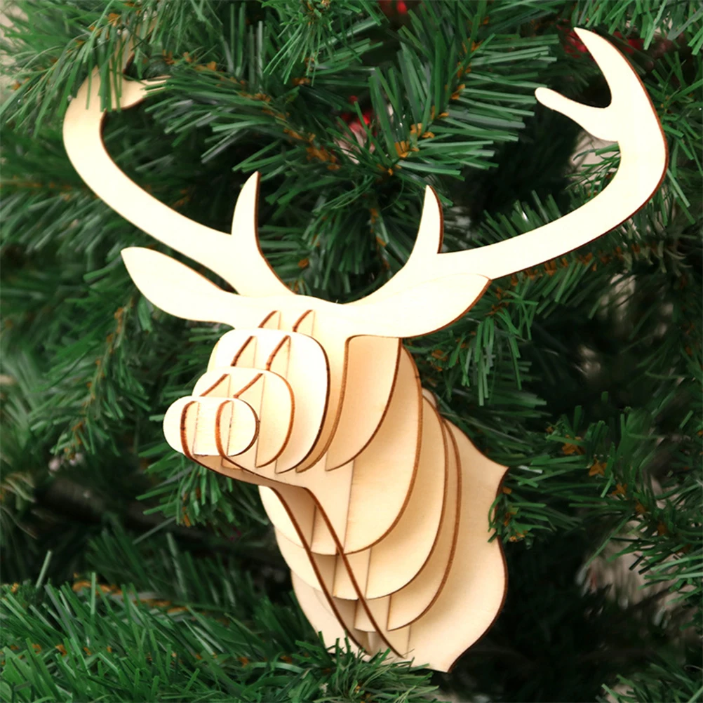 1 BUC DIY Cap de Cerb Pandantiv Agățat de Crăciun Ornament Decoratiuni Cap de Cerb Podoabă pentru Decorațiuni de Crăciun în aer liber