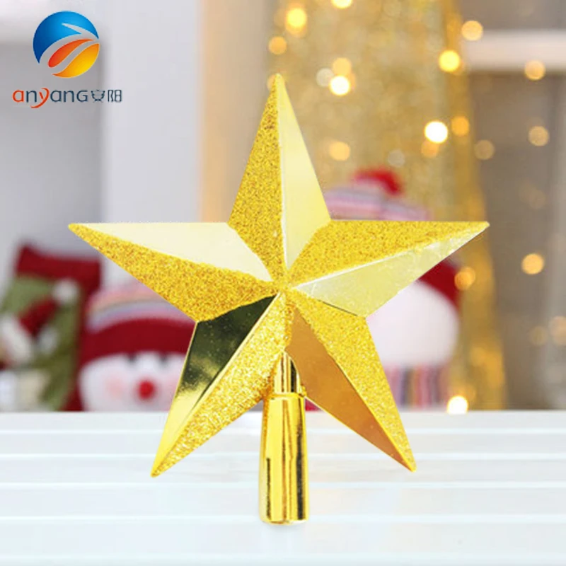 Decoratiuni de craciun 20cm 1/s placat cu aur stralucitor cu cinci colțuri de sus copac stele de Crăciun de cinci stele pom de Crăciun pandantiv