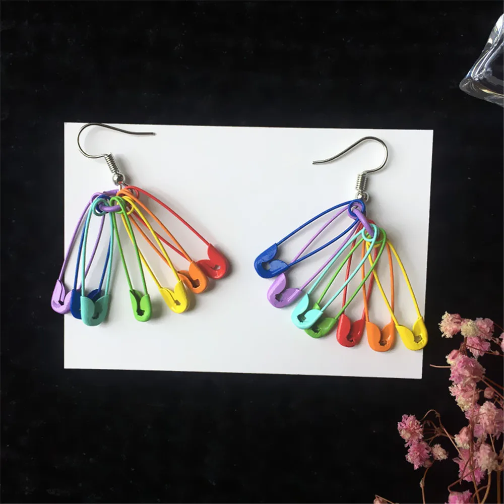 Moda Rainbow De Culoare Rece Ace Lungi Tassel Picătură Cercei Pentru Femeile Fetele Creative Exagerat Legăna Cercei Decoratiuni