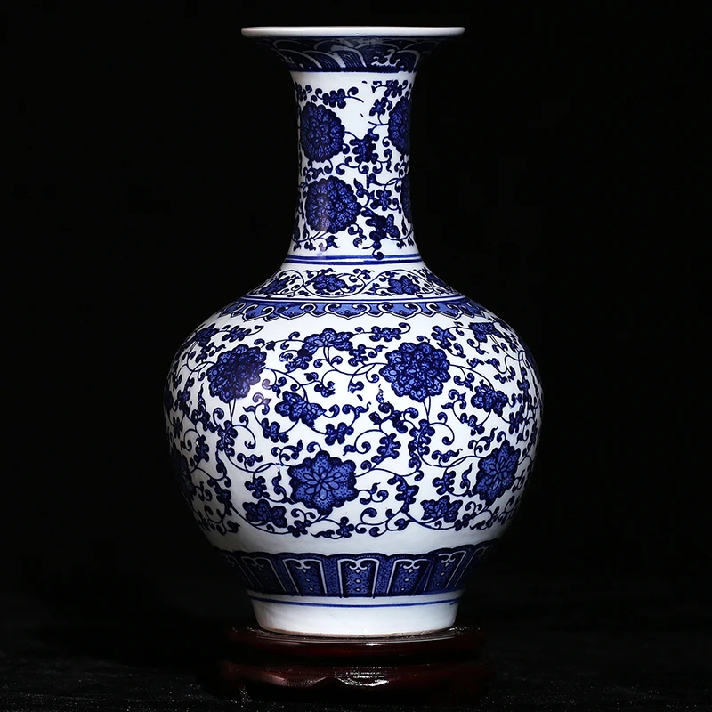 Jingdezhen Ceramică Vaza de Porțelan Albastru Și Alb antic Mobilier Acasă Cameră Clasică Meserii China Decorat vaza Ceramica
