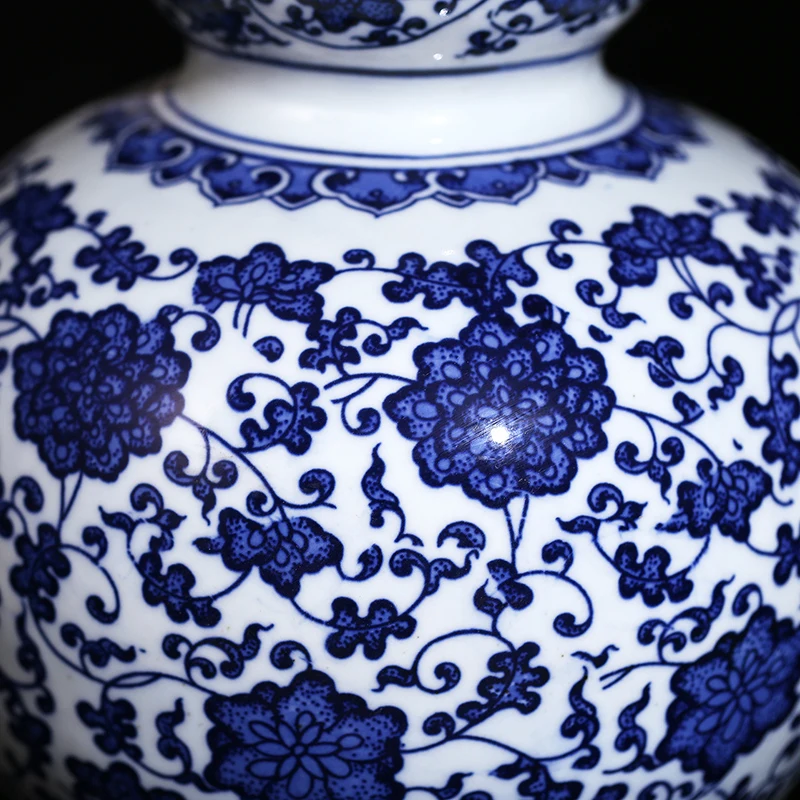 Jingdezhen Ceramică Vaza de Porțelan Albastru Și Alb antic Mobilier Acasă Cameră Clasică Meserii China Decorat vaza Ceramica