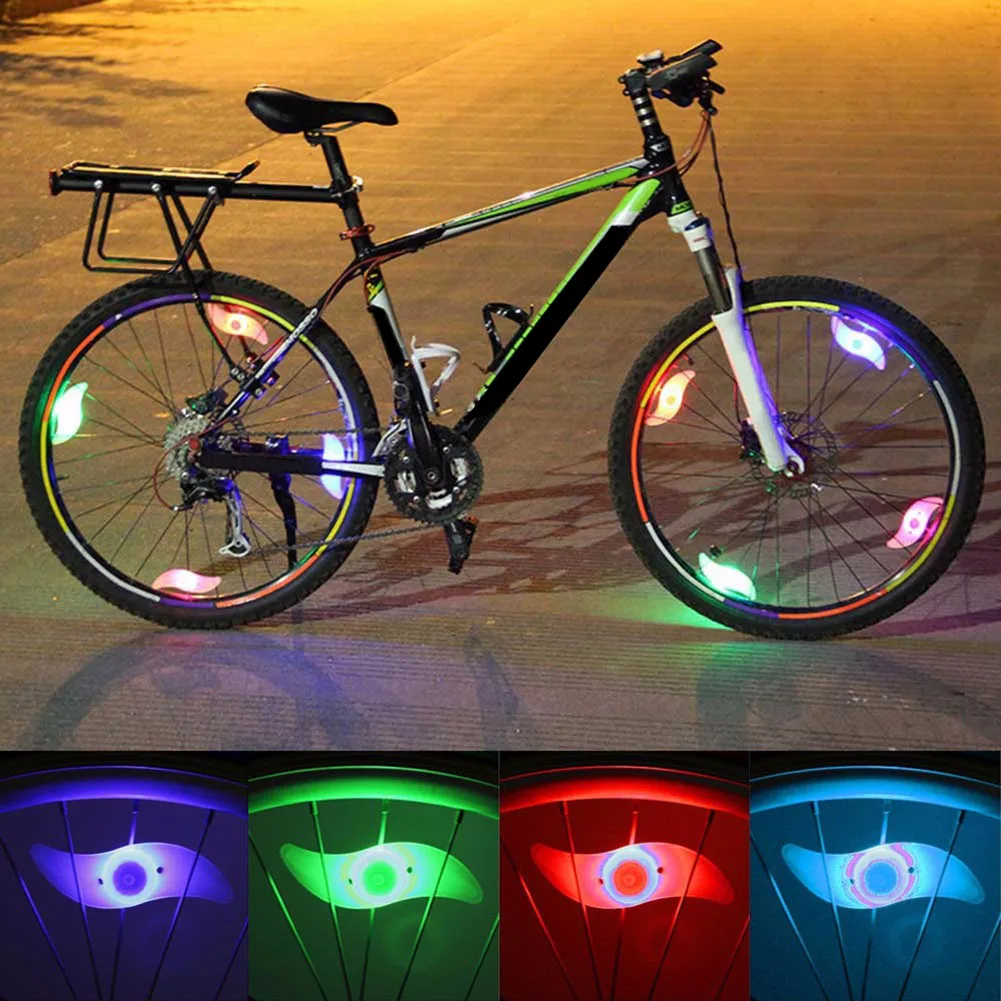 2 buc Salcie Forma LED Roata de Bicicleta Vorbit Lumina Impermeabil Ciclism Montan de Siguranță Lampa de Avertizare Ciclism Accesorii Instrumente