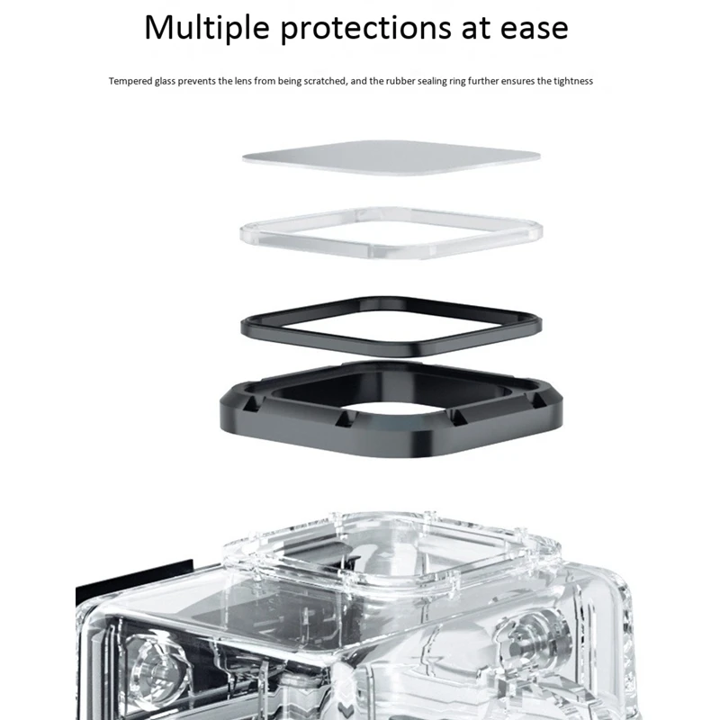 Caz impermeabil pentru Gopro 9 Camera Sport Contact cu Capacul din Spate 50M de Protecție, Drop-Dovada și rezistent la apa