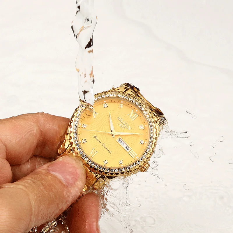 Oameni NOI Afaceri Cuarț Ceas cu Diamante de echipare de Lux de sex Masculin Ceas Militar impermeabil Sport Cronograf Relogio Masculino HAIQIN