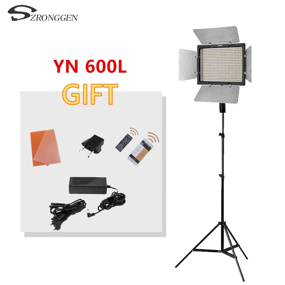 YONGOUO YN600L YN600 LED temperatura de culoare LED panel lumina 3200K-5500K fotografie set+Adaptor Opțional pentru trepied