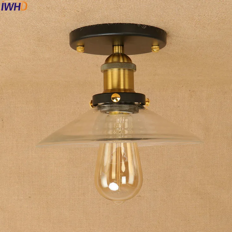Vintage LED Lumini Plafon Corpuri de iluminat Pentru Casa de Sticla Living Industriale Edison Iluminat de Tavan Lampara Techo Plafonnier