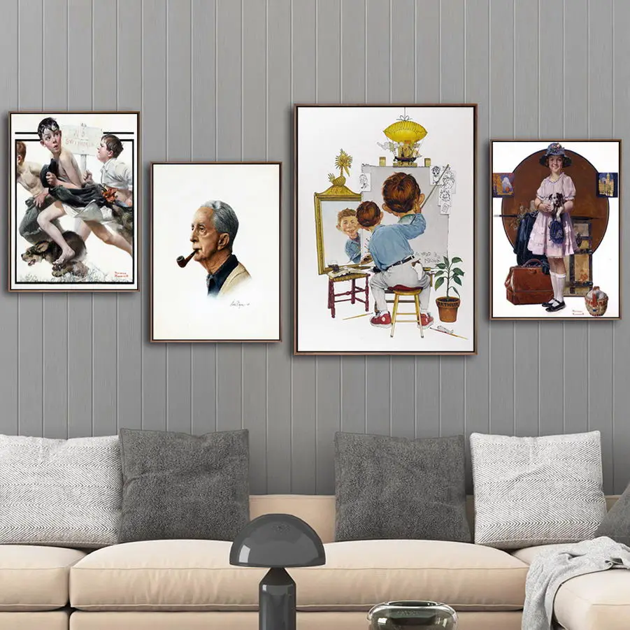 Casa de Decorare Arta de Imprimare Imagini de Perete pentru Living-room Poster de Imprimare Panza Picturi American Norman Rockwell 2