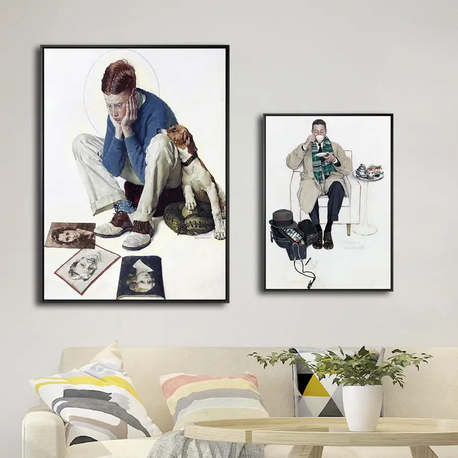 Casa de Decorare Arta de Imprimare Imagini de Perete pentru Living-room Poster de Imprimare Panza Picturi American Norman Rockwell 2