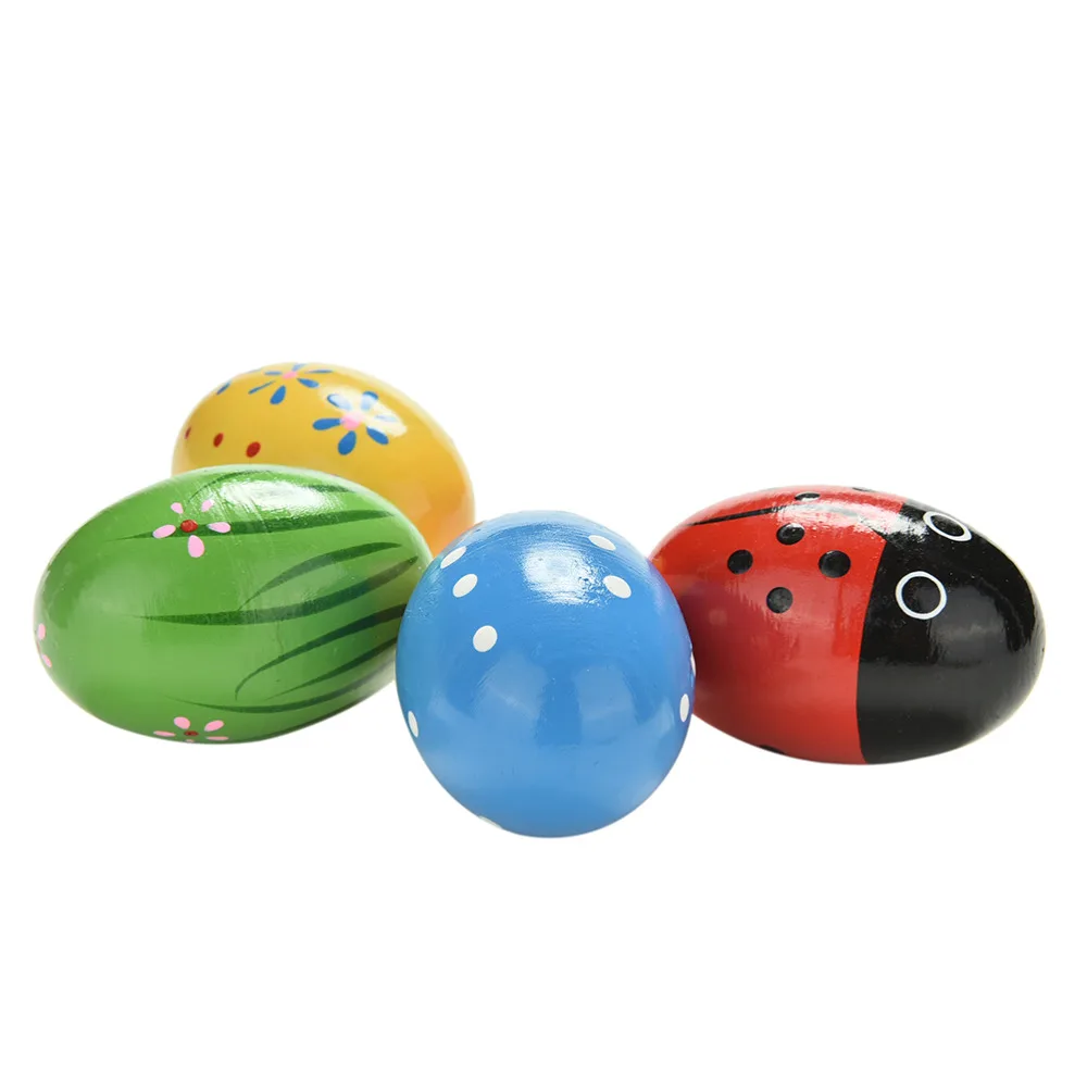 1 buc din Lemn Colorat Nisip Ouă Instrumente Muzicale de Percuție Jucărie Pentru Educația Copiilor Jucării de Culoare Aleatorii