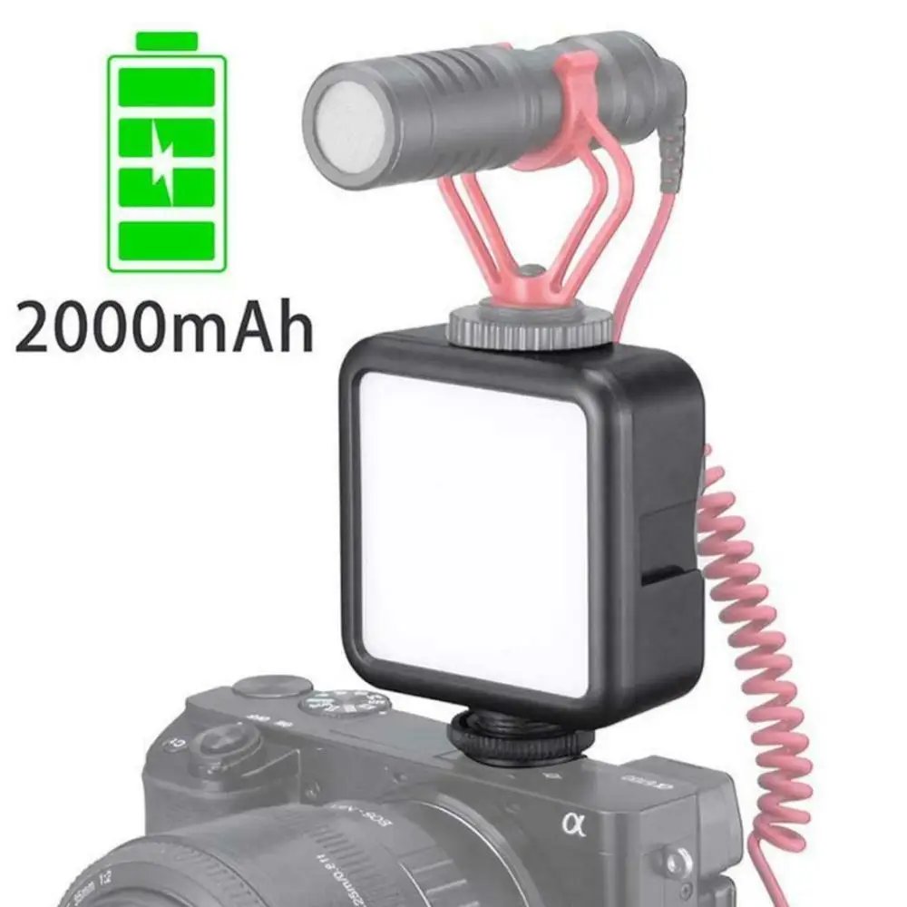 1 BUC 6W Mini Video cu LED-uri de Lumină 2000mAh Baterie Built-in de Iluminat Rece 1/4 Pentru Vlogging Șurub Fotografice 5500K Pantofi Triple D7L5