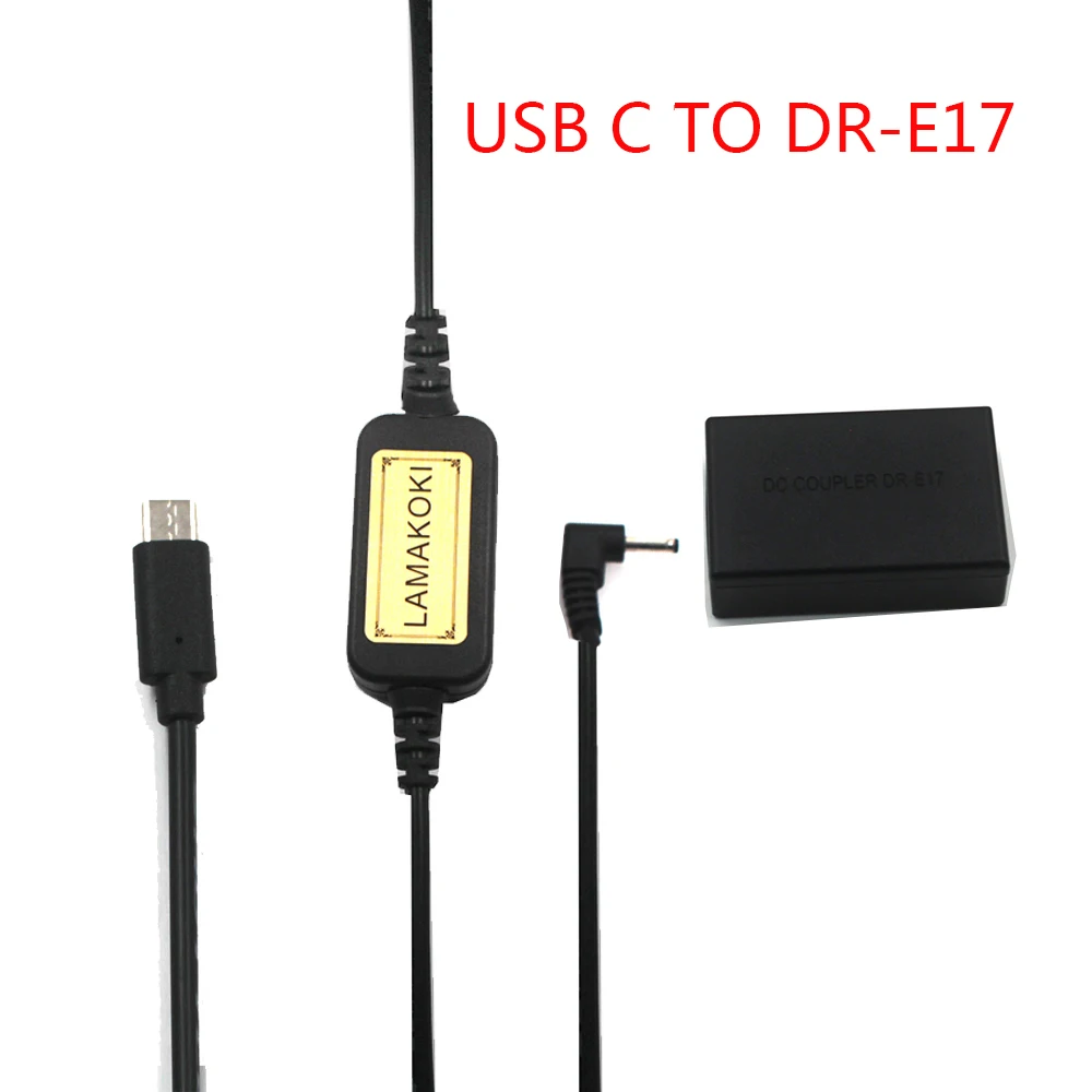 C USB Cablu LP-E17 Dummy Baterie DR-E17 DC Coupler PD Adaptor CA-PS700 ACK-E17 pentru Camere Digitale Canon EOS M3 M5 M6