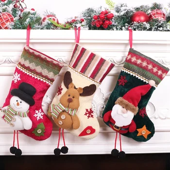 Picioare lungi, Șosete de Crăciun Șosete Copii\'s Sac de Cadouri, Moș Crăciun, om de Zăpadă Candy Bag Pandantiv Decoratiuni de Craciun