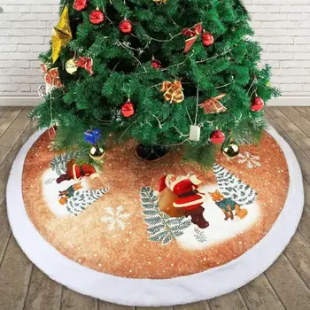 De Vânzare la cald Pom de Crăciun Fusta 98cm Flanel în Vârstă Copac Fusta Crăciun Fericit Decor pentru Casa Decor de Anul Nou