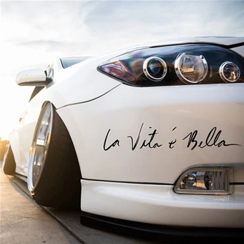 40*8cm La Vita E Bella Reflectorizant Auto Autocolant Vinil Decal Styling Auto Pentru kia rio VW golf 7, alfa romeo, toyota corolla audi a4 b8