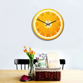 1 Set 28cm Acrilice Creative Fructe Tipărite de Lemn Digital Ceas de Perete Tăcut Cuarț Living Bucatarie Dormitor Ceas de Perete Decor