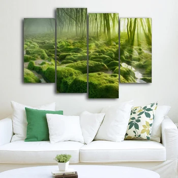 Laeacoo Pădure Verde Mușchi Pictura Panza Printuri De Caligrafie Acasă Decorare Arta De Perete Imaginile Pentru Camera De Zi Dormitor Fara Rama