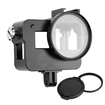 UV Oglinda + Capac Obiectiv + CNC Cadru de Aluminiu Cușcă Proteja Caz Acoperire Locuințe Pentru Gopro Hero 5 6 7 Negru Accesorii aparat de Fotografiat #F3547