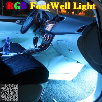 2.4 G Wireless de Control de 360 de Culoare RGB Strălucire de Neon Interior UnderDash Picior de Podea Accent de Lumină Ambientală Pentru Chevrolet Onix