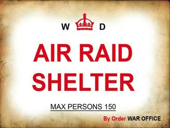 Raid aerian adăpost ww2 Retro de Metal de Staniu Semn Poster Placa Decor de Perete 8X12 în