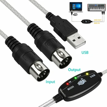 Pentru Windows PC/Mac/Laptop 1 buc Muzică de Pian Tastatură Conector USB Adaptor MIDI USB Adaptoare Cablu Mayitr