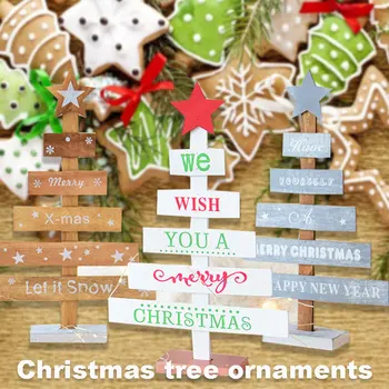 Din Lemn Mini Pom De Crăciun Decorare Acasă Cadou Desktop Pom De Crăciun Frumos Star Holiday Jucărie Consumabile Partid Ornament