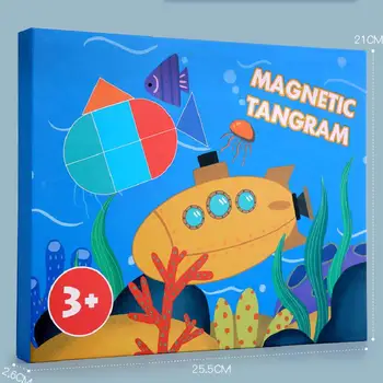 Jucarii Copii, Jucarii Din Lemn Carte De Desene Animate Magnetice De Tangram Puzzle Bord Didactice Devreme Jucării Educative Pentru Copii Cadouri