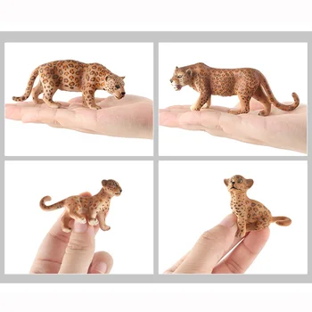 4 Tipuri de Simulare de Aur Leopard Figura Jucării de Colecție din PVC Animale Figurine Animale Salbatice Jucarii pentru Copii Jucării Cognitive