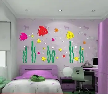 Lume subacvatică Acrilice autocolante de perete pentru camere de copii Creative de nunta noptieră camera de decorare perete de desene animate 3D diy autocolante
