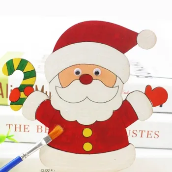 Creative DIY Pom de Crăciun Moș Crăciun Ambarcațiuni din Lemn de Crăciun Ornament Cadouri pentru Copii Petrecere de Anul Nou Decor Acasă Decor de Masă