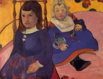 De înaltă calitate, pictura in Ulei pe Panza, Reproduceri Portretul a doi copii (Paul și Jean Schuffneker) de Paul Gauguin a pictat