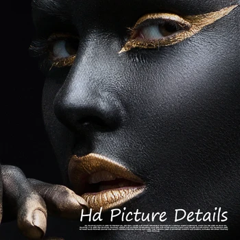 Modern, Foto, Poze Fata Sexy Buze Ochi Negru Model Panza Pictura Arta de Perete Pentru Camera de zi HD Decor Acasă Postere Si Printuri