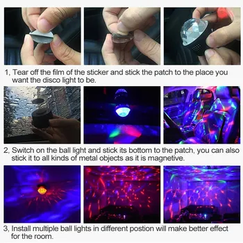 Romantic USB Lumina de Noapte Decor Decorative Lumini Disco Light Luminos Auto Insigne Proiector Star DJ Lampă de Plafon Lumini