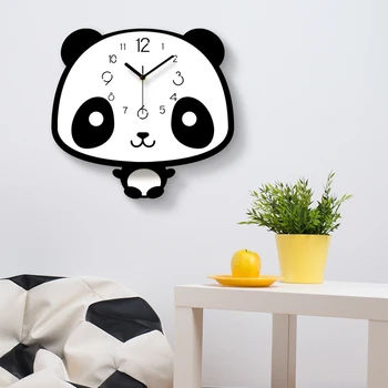 Drăguț Camera Pentru Copii Ceasuri De Perete Panda De Copii De Tip Cadouri Ceasuri De Perete Decor Tăcut Mut Acasa Ceas Desene Animate Ceas De Perete