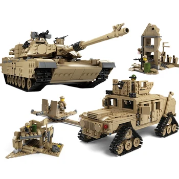Model de Masina Militare Cărămizi Jucării Masina Blocuri Asamblate Rezervor Model Blocuri Diy Jucărie Jucărie de Învățământ pentru Copii