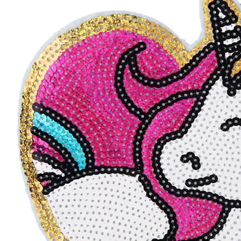 GUGUTREE broderie Paiete unicorn mare de patch-uri de desene animate patch-uri insigne aplicatiile de patch-uri pentru îmbrăcăminte JW-35