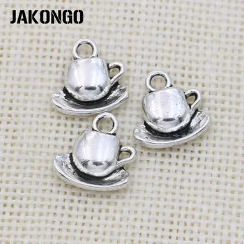JAKONGO Placate cu Argint Antic Cești de Cafea Farmec Pandantive pentru Accesorii Bijuterii a Face Brățară DIY 16x15mm 20buc/lot